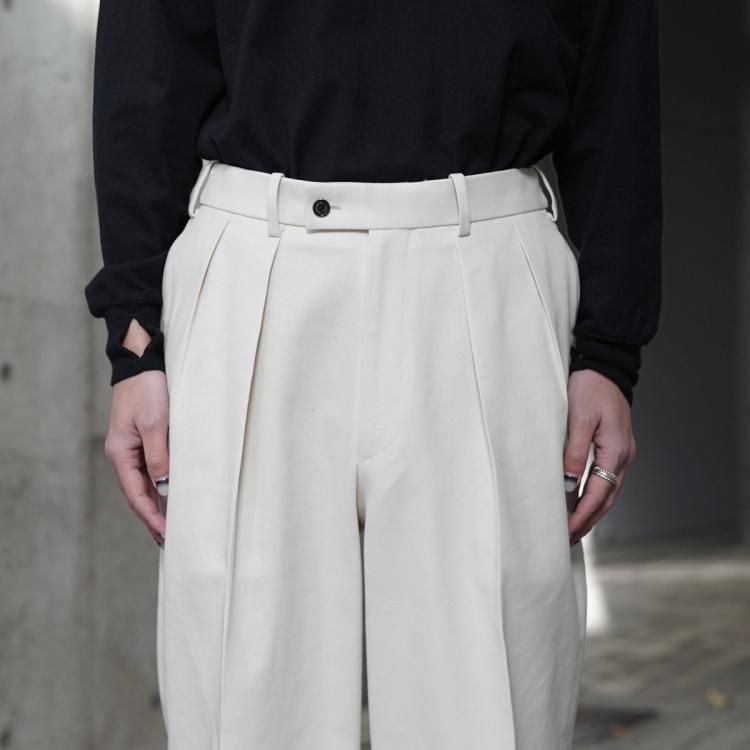マーカウェア MARKAWARE 24aw ダブルプリーツトラウザーコットン