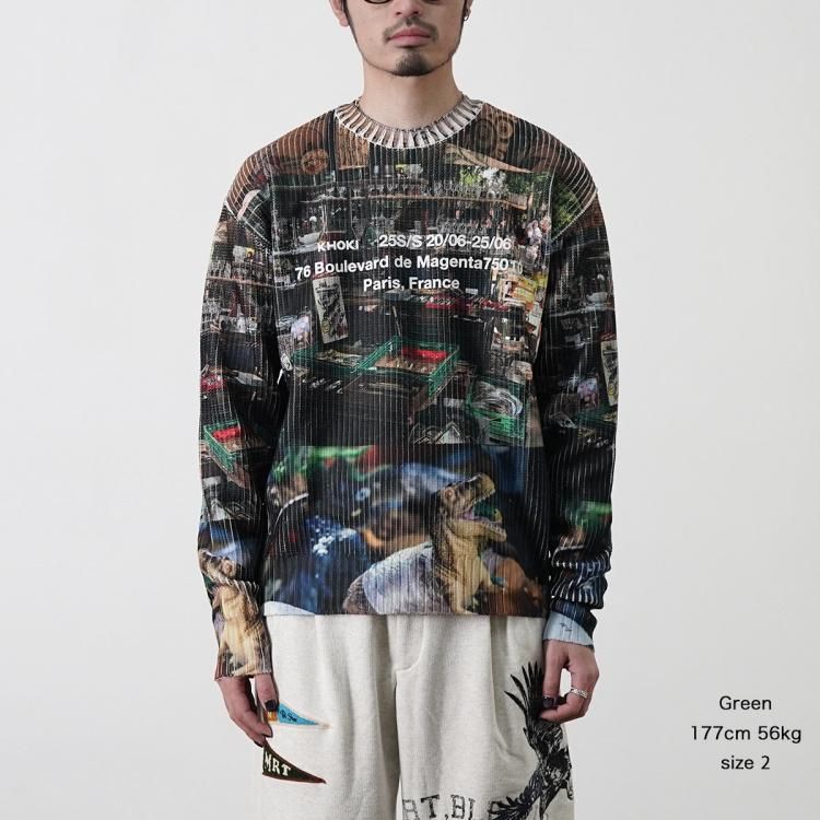 コッキ KHOKI 25ss カレッジプリントニット Collage printed knit コッキ KHOKI 25ss カレッジプリントニット Collage printed knit