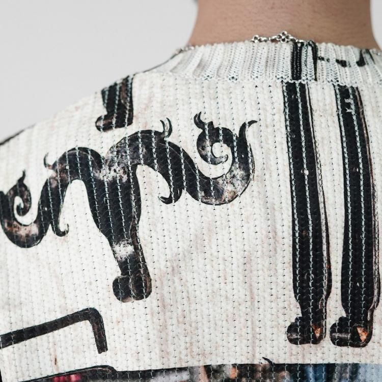 コッキ KHOKI 25ss カレッジプリントニット Collage printed knit コッキ KHOKI 25ss カレッジプリントニット Collage printed knit