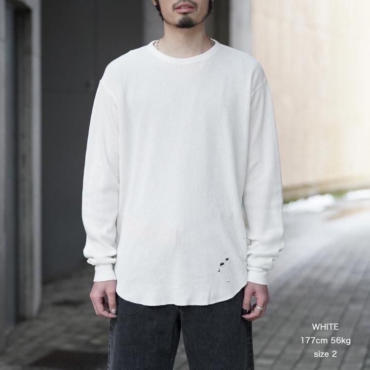[穴あき有] marka マーカ 長袖カットソー ホワイト サイズ1 穴あき有] marka マーカ 長袖カットソー ホワイト サイズ1
