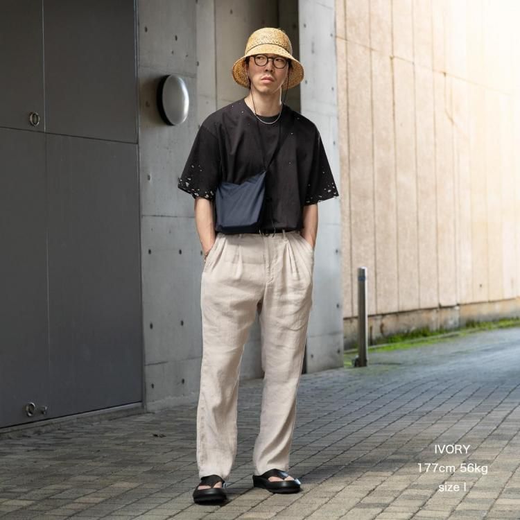 nonnative - OFFICER CHINO TROUSERS POLY WEATHER (IVORY