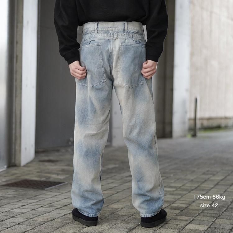 予約販売 オーベルジュ AUBERGE 日焼けデニム ブリーチ ガスパール 25ss パンツ