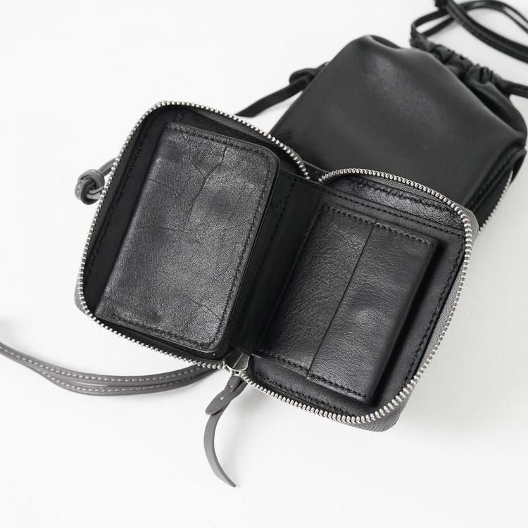 ◾︎パイソンインレイ　ミニマルスマートウォレット サドルレザー/ヌメ革 蛇革 ダイヤモンドパイソン ショート