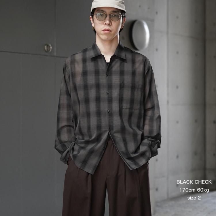 マーカ　チェックシャツ マーカ marka 25ss チェックシャツハイツイステッドオンブレー