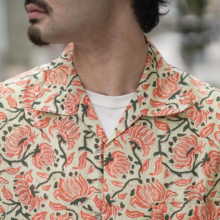 パラトレイト paratrait 25ss オフセットオープンプリントシャツ
