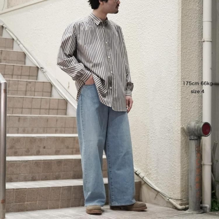 ビソウン BISOWN 25ss ビソウンワイドデニム ユーズドブリーチ