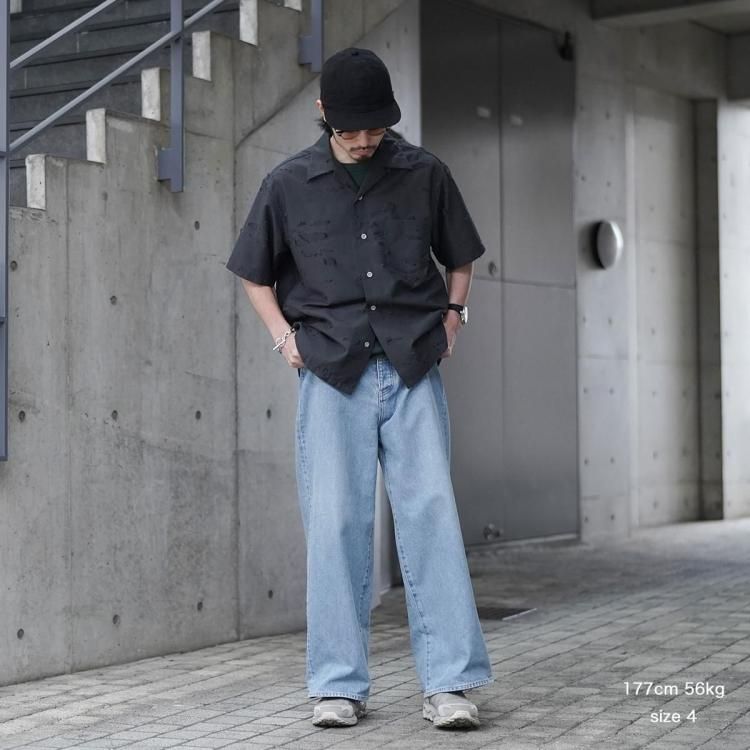ビソウン BISOWN 25ss ビソウンワイドデニム ユーズドブリーチ