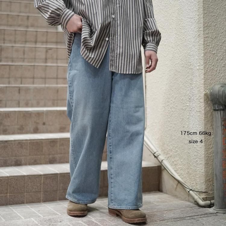 ビソウン BISOWN 25ss ビソウンワイドデニム ユーズドブリーチ