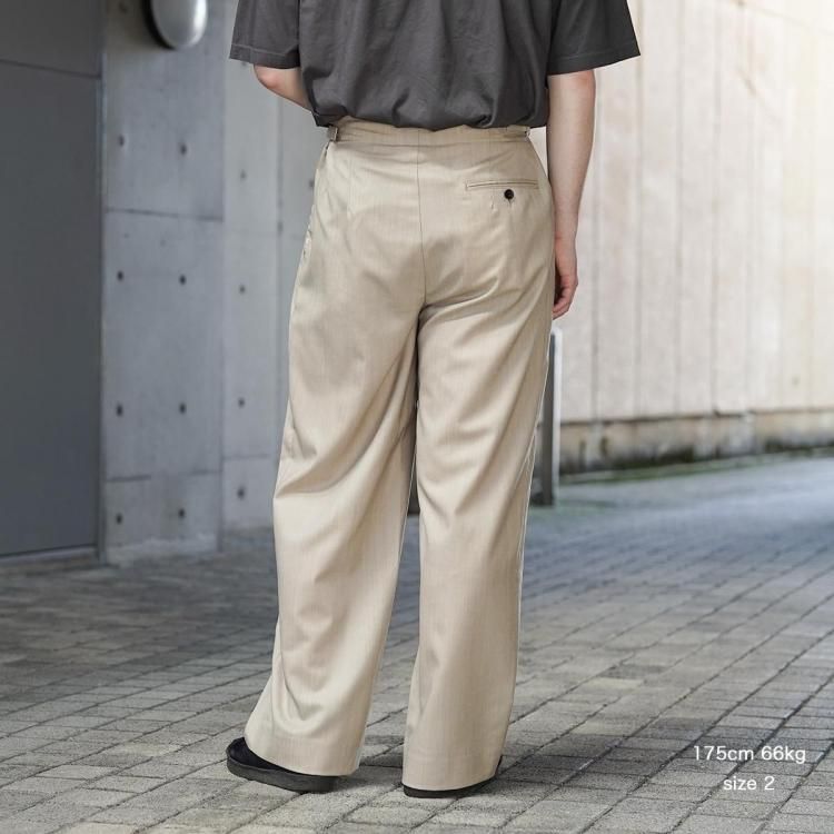 美品marka / マーカ 2タックトラウザー ウール モヘヤ ベージュ パンツ markaware スラックス 「MARKAWARE/marka」ウールトロピカル
