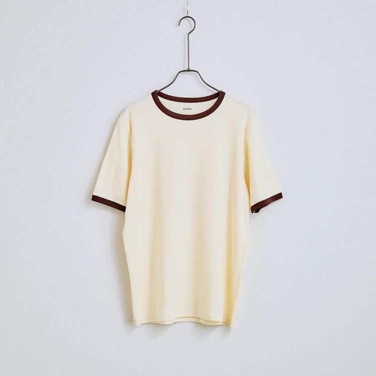 BISOWN (ビソウン) / TRIM TEE WHITE x BROWN BISOWN / trim TEE – Chum!