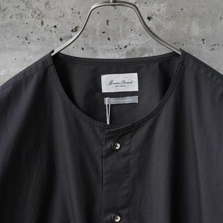 10月終了。マービンポンティアク　25aw ノーカラーシャツ　黒 10月終了。マービンポンティアク 25aw ノーカラーシャツ 黒 - メルカリ