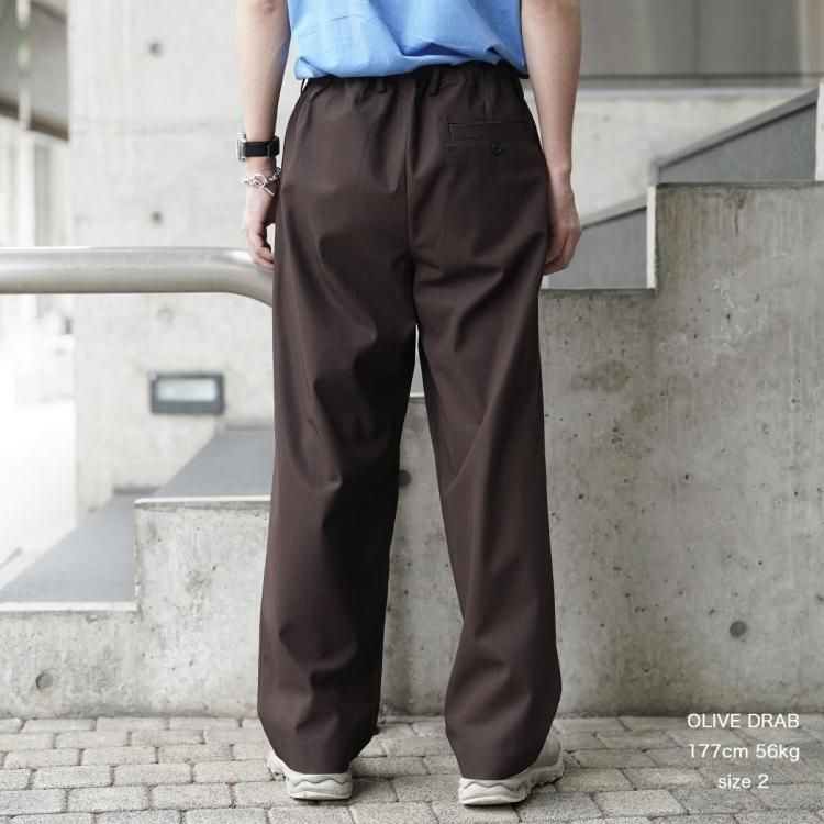 スーツ MARKAWARE WOOL GABARDINE WIDE TROUSERS DOUBLE PLEATED WIDE TROUSERS ORGANIC WOOL 2/80 GABARDINE
