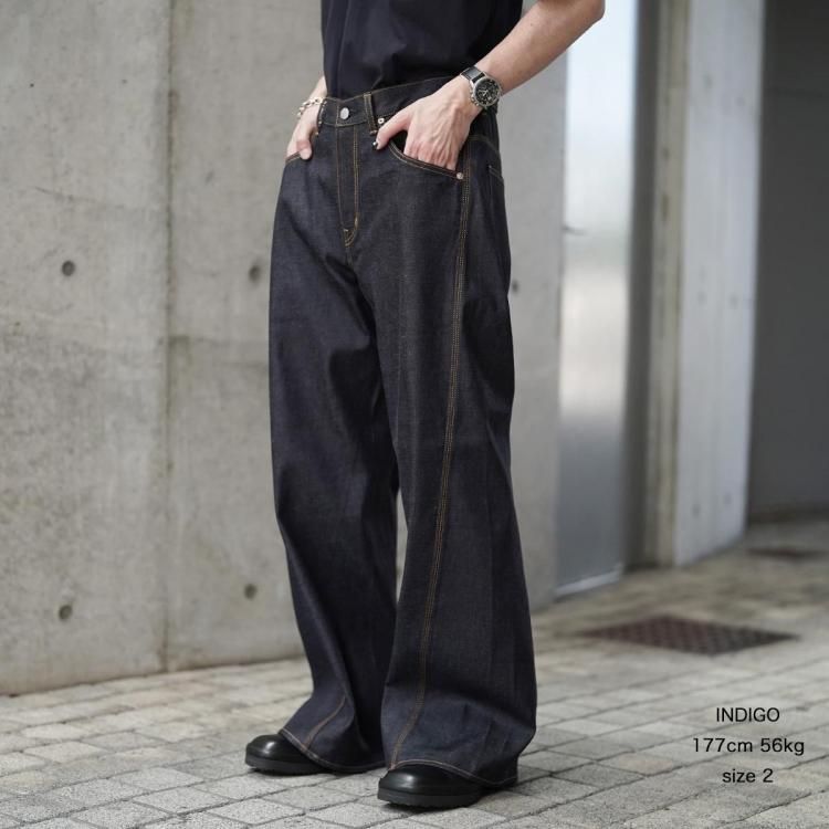 定価28600円 Jieda ジエダ 22AW パネル切り替えデニム　YKK 定価29700円 23SS Jieda ワイドデニム 切替フェイクフレアデニム