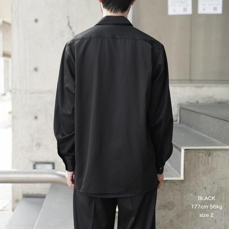 【新品】markaware 25AW イタリアンオープンカラーシャツBlack2 新品】markaware 25AW イタリアンオープンカラーシャツBlack2