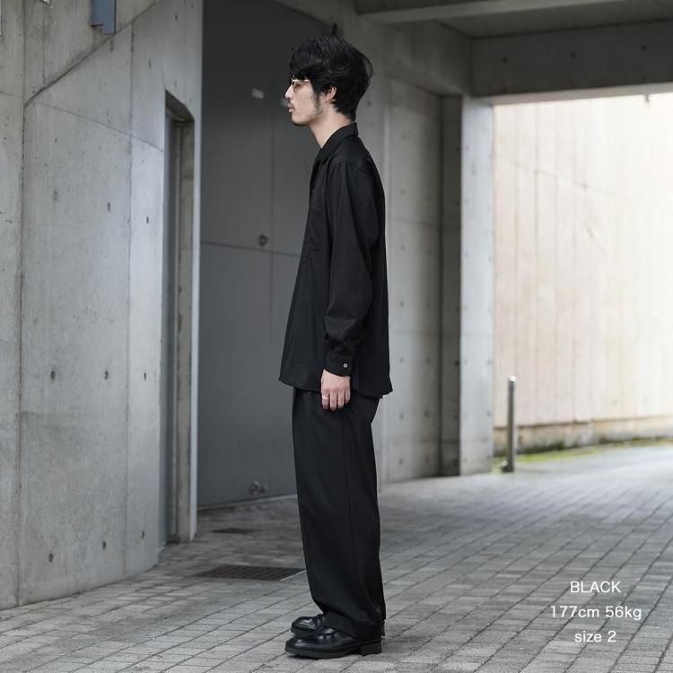 【新品】markaware 25AW イタリアンオープンカラーシャツBlack2 新品】markaware 25AW イタリアンオープンカラーシャツBlack2