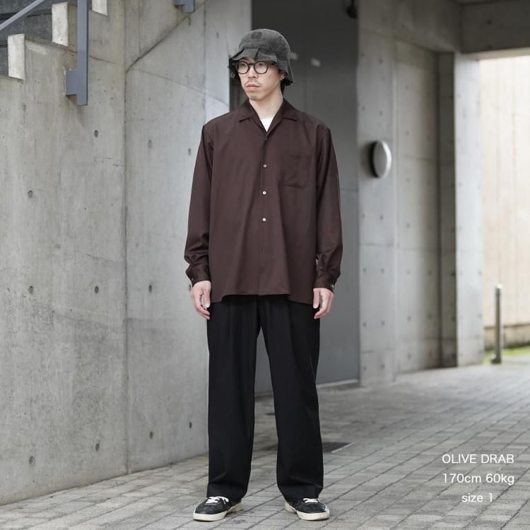 【新品】markaware 25AW イタリアンオープンカラーシャツBlack2 新品】markaware 25AW イタリアンオープンカラーシャツBlack2