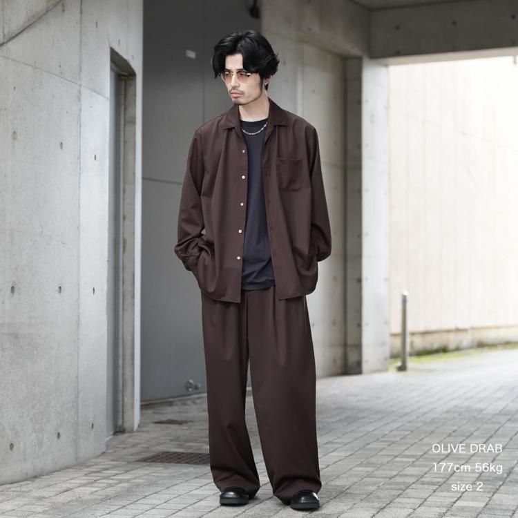 【新品】markaware 25AW イタリアンオープンカラーシャツBlack2 markaware シャツ MARKAWARE(マーカウェア) 別注 ITALIAN OPEN