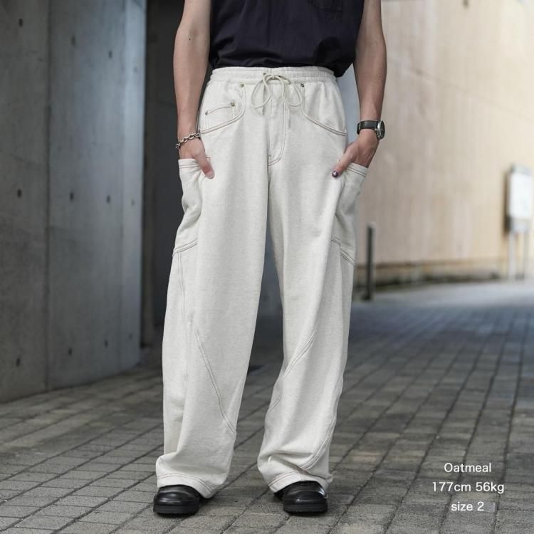 コッキ KHOKI 25aw カッティングスウェットパンツ 3D cutting sweat pants