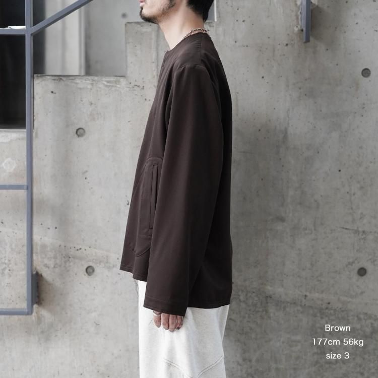 24FW KHOKI ノーカラー フリンジ ウールジャケット 2 ブラック 24FW KHOKI ノーカラー フリンジ ウールジャケット 2 ブラック