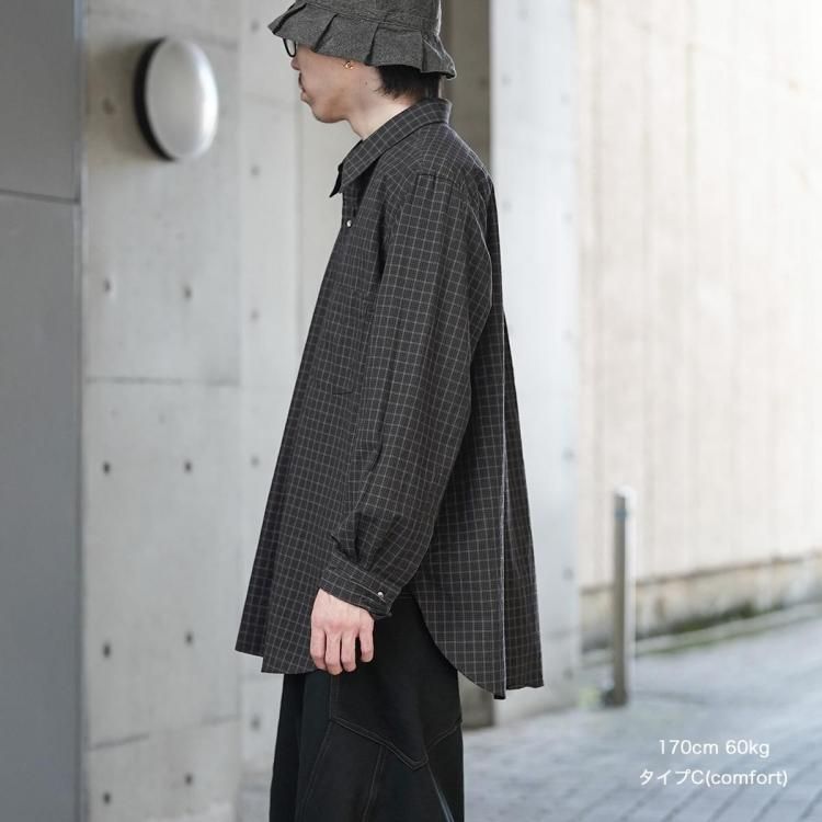 10月終了。マービンポンティアク　25aw ノーカラーシャツ　黒 マービンポンティアックシャツメーカーズ Marvine Pontiak Shirt