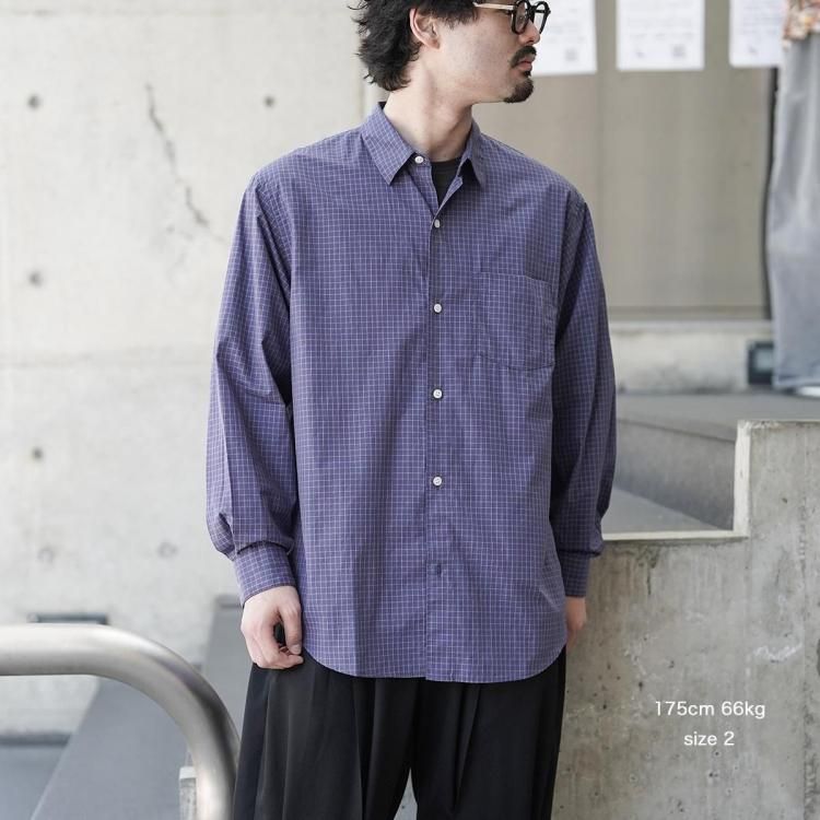 シャツ No.0599 T check SHIRT (3color) アワサ awasa 25AW レギュラーカラーシャツ regular collar