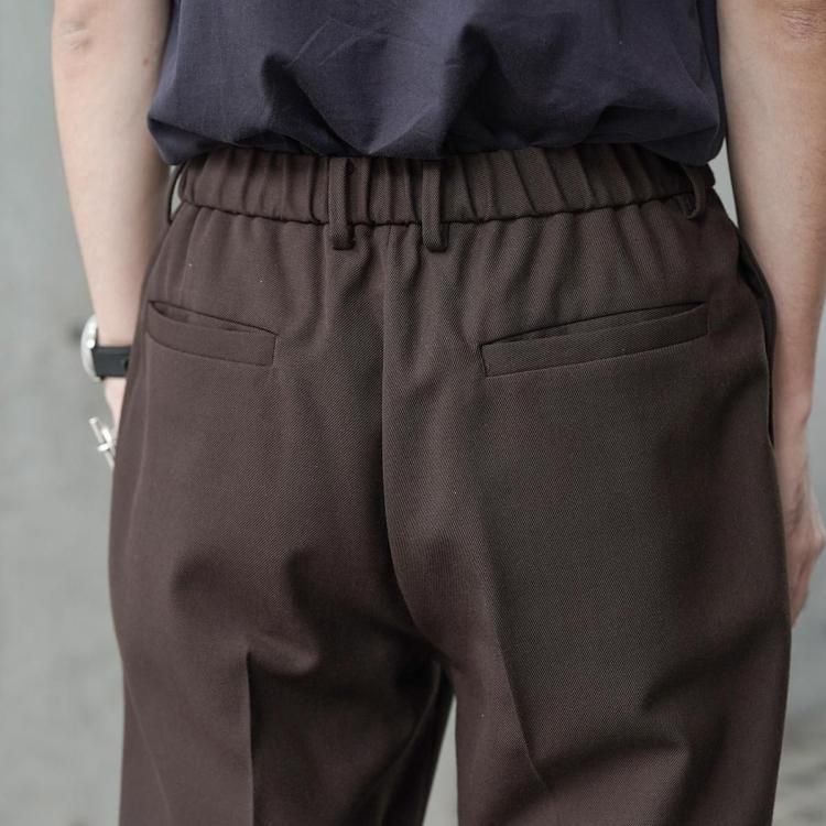 MARKAWARE サバイバルクロス フラットテーパードトラウザーズ ブラック MARKAWARE for J.B. Voice “FLAT FRONT TROUSERS” | JACK in the