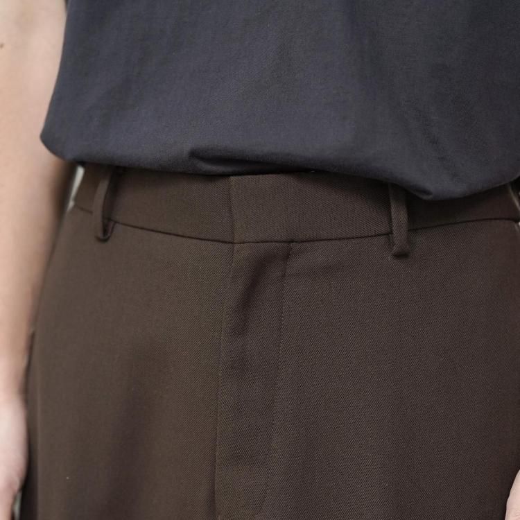 MARKAWARE サバイバルクロス フラットテーパードトラウザーズ ブラック 3/60 オーガニックウールサバイバルクロス® / フラット