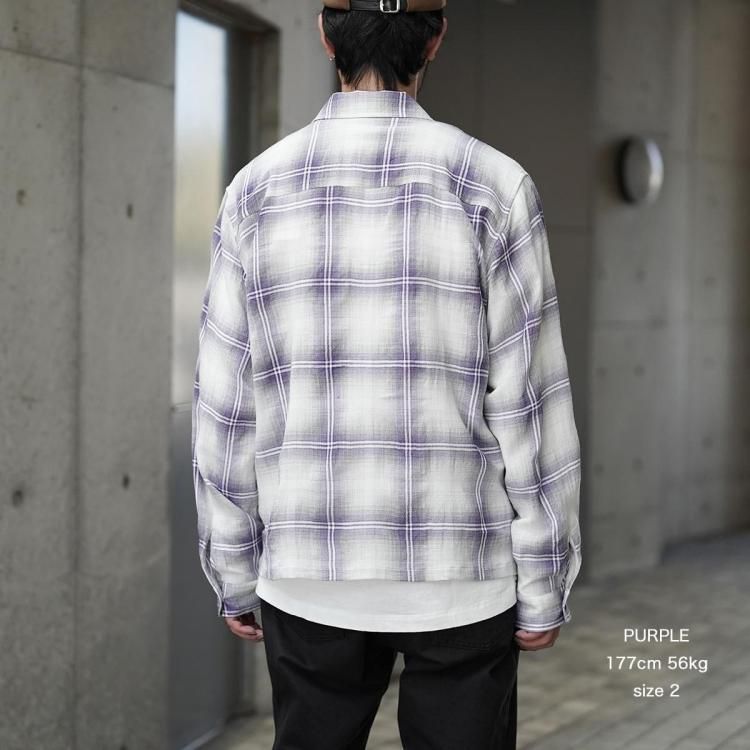 ジエダ JieDa 25aw オンブレチェックジップシャツ OMBRE CHECK
