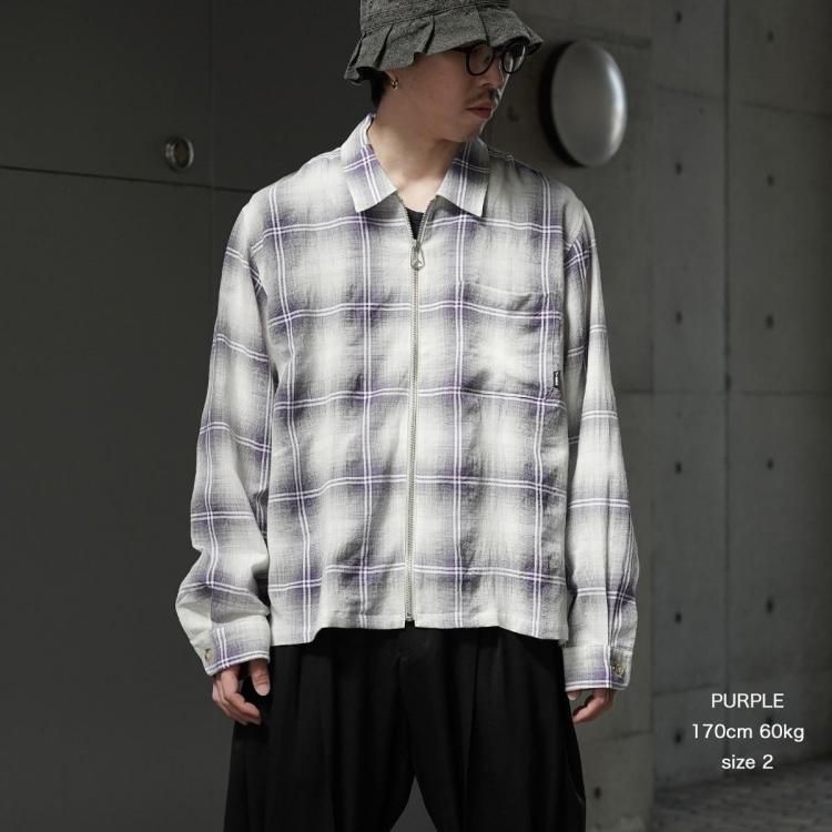 jieda シャツ？ ジエダ JieDa 25aw オンブレチェックジップシャツ OMBRE CHECK
