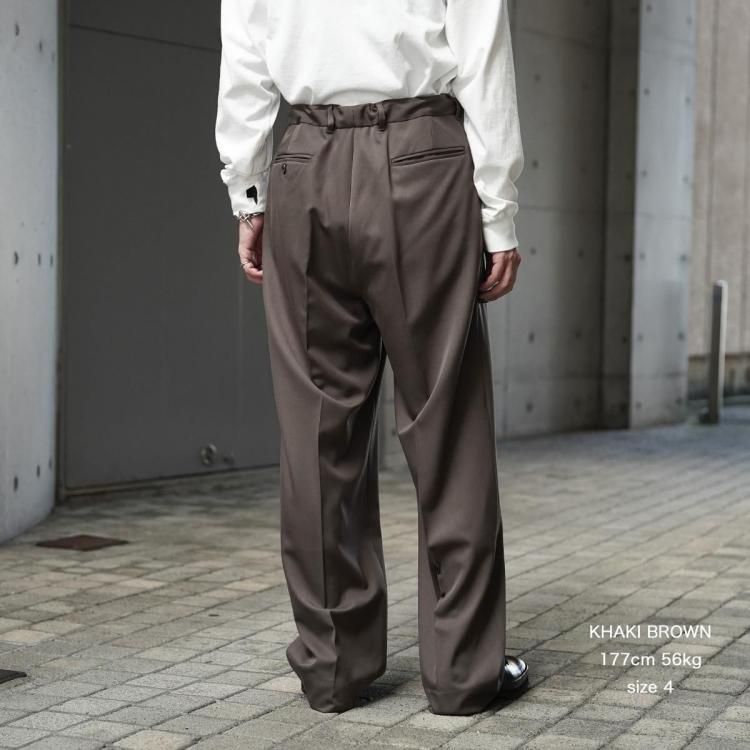 【良品】ガンリュウ　スラックス　2015SS　タック　ウールギャバ　ギャバジン 良品】ガンリュウ スラックス 2015SS タック ウールギャバ