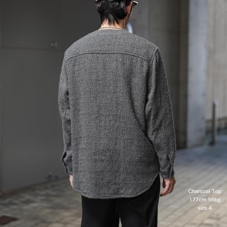 ノノット nonnotte 25aw ノーカラーシャツジャケット No Collar Shirt