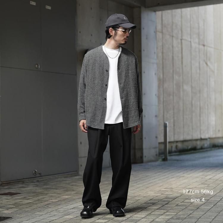 美品　ETHOSENS 15AW ノーカラーシャツジャケット marka(マーカ) LAPELLESS SHIRT JACKET ラペルレス シャツ