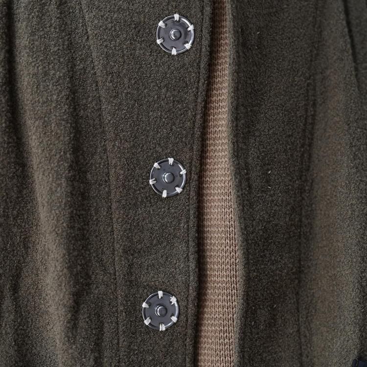 KHOKI No Collar Jacket サイズ2 ネイビー KHOKI No Collar Jacket サイズ2 ネイビー