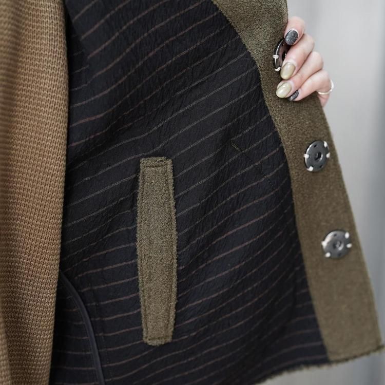 KHOKI No Collar Jacket サイズ2 ネイビー KHOKI No Collar Jacket サイズ2 ネイビー