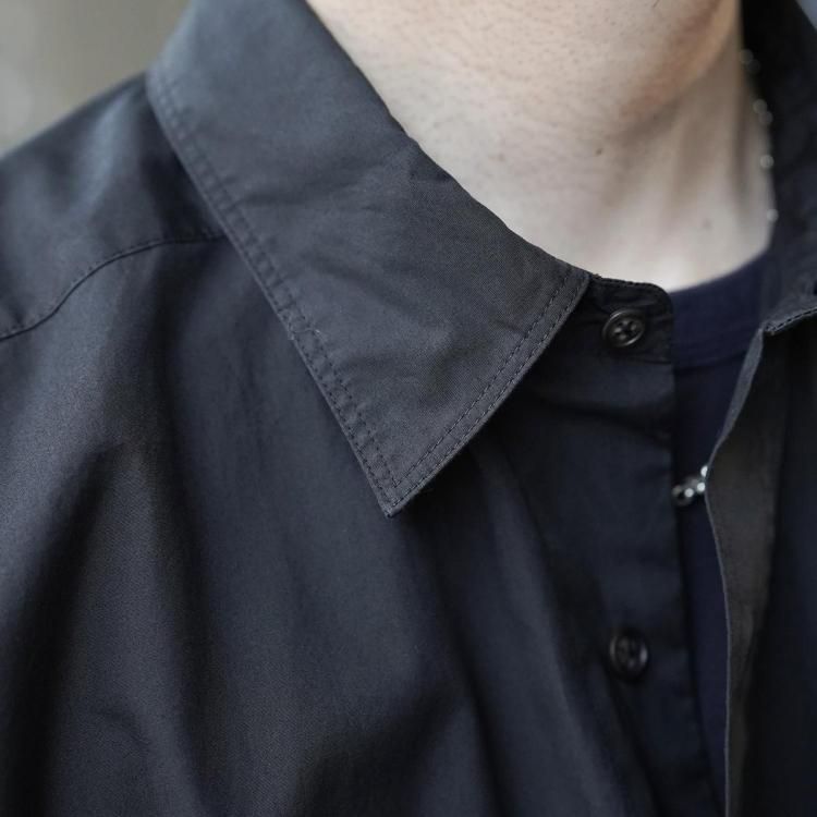 10月終了。マービンポンティアク　25aw ノーカラーシャツ　黒 マービンポンティアックシャツメーカーズ Marvine Pontiak Shirt