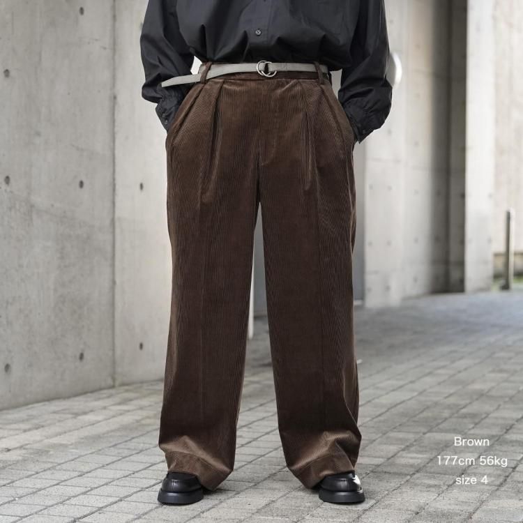ビソウン BISOWN 25aw コーデュロイ2タックワイドトラウザーズ