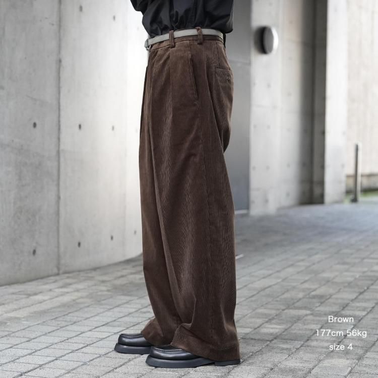 ビソウン BISOWN 25aw コーデュロイ2タックワイドトラウザーズCORDUROY