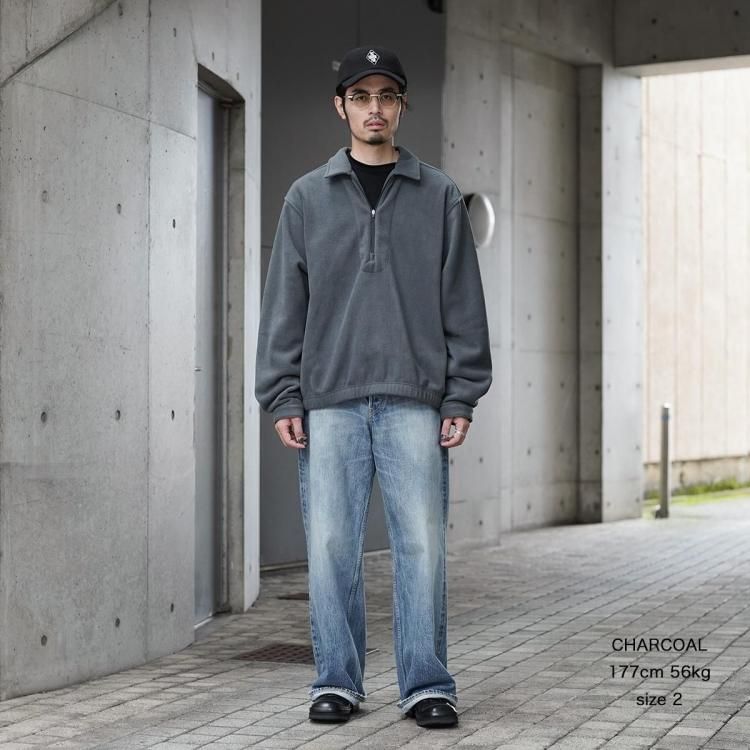 サンドウォーター SandWaterr 25aw オーバーサイズハーフジッププル