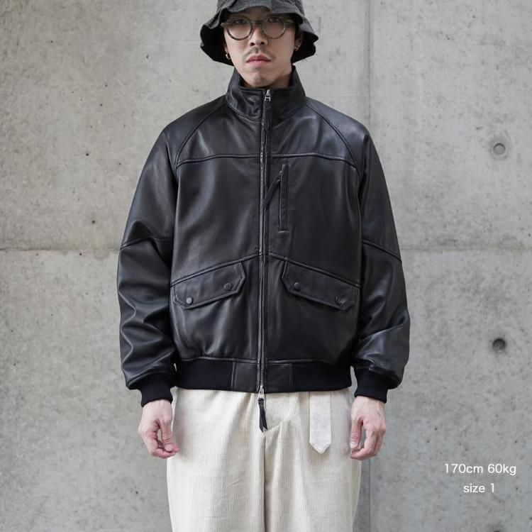 シーシーユー CCU 25aw ハイネックブルゾンシープレザー HIGH NECK