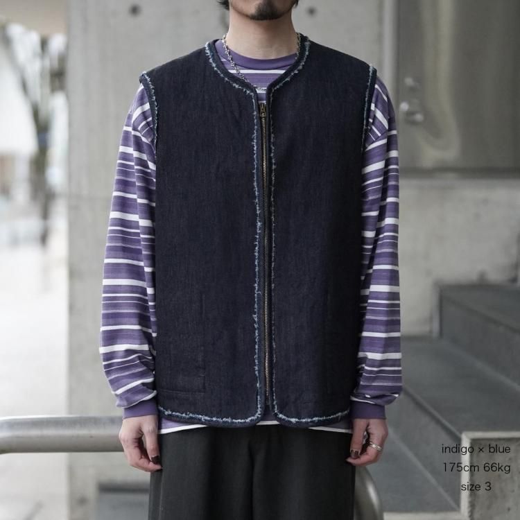 アワサ awasa 26ss デニムボアリバーシブルベスト denim boa