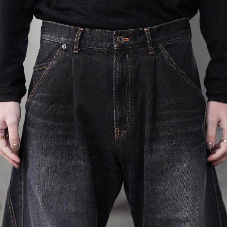 コッキ KHOKI 25aw カッティングデニムパンツ 3D cutting denim pants