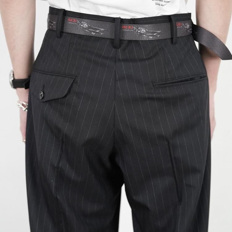 コッキ KHOKI 26ss プリーツストライプサマーウールパンツ Pleated