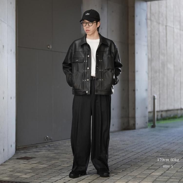 シーシーユー CCU 26ss トラッカージャケットゴートレザー TRUCKER