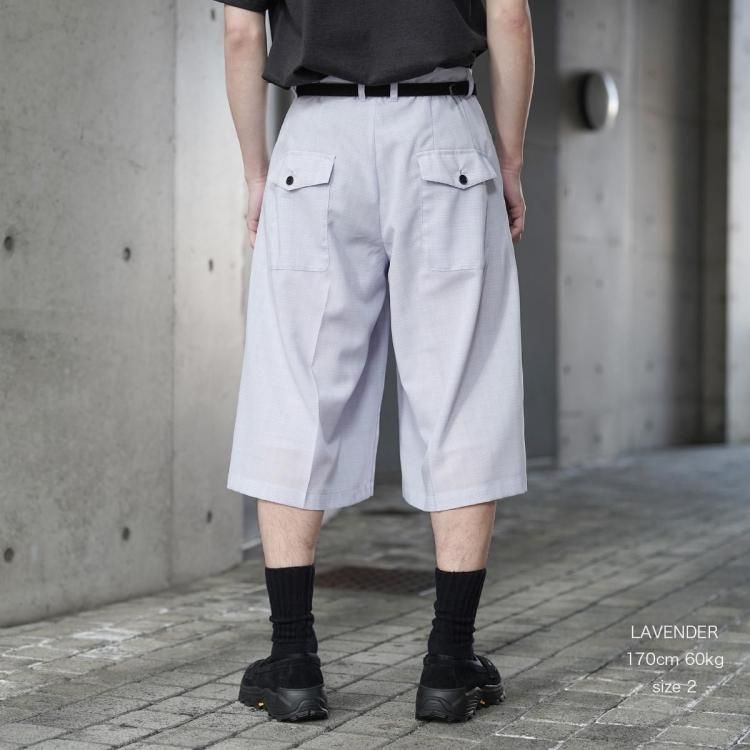 ポリプロイド POLYPLOID 26ss ウールタックワイドショーツ TUCK WIDE
