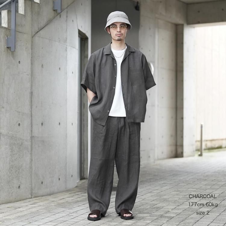 [26SS]MARKAWARE 半袖シャツ WOOL HEMP マーカウェア MARKAWARE 26ss ニューオープンカラーショートスリーブ