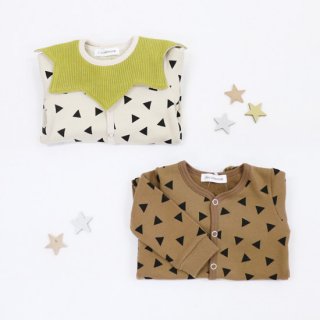 BABY GEOMETRY SWEAT ROMPERS TRIANGLE【chocolatesoup】//
