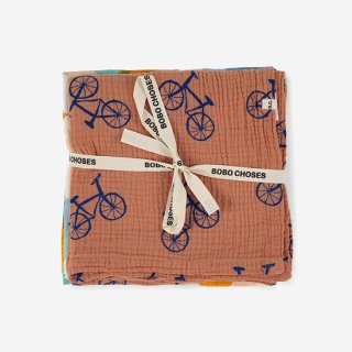 Bicycle Blue and brushstrokes all over muslin set 【BOBO CHOSES】