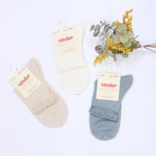 【Fashion Goods Fair 10％OFF】KIDS Short socks with openwork cuff 【condor】