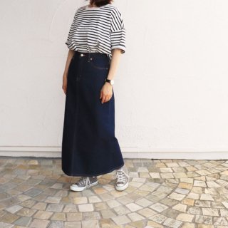 80's denim long skirt【caqu】