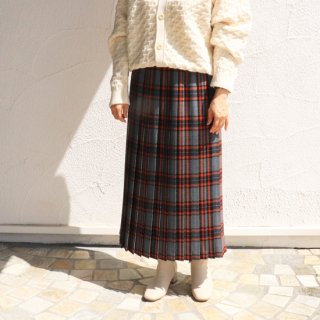 【Hanna】Worsted Tartan Pleated Skirt【Sarahwear】